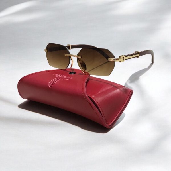 Cartier Luxury Sunglasses - Gold Rimless Design - Image 7