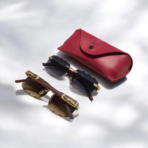 Cartier Luxury Sunglasses - Gold Rimless Design - Image 6