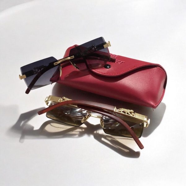 Cartier Luxury Sunglasses - Gold Rimless Design - Image 4
